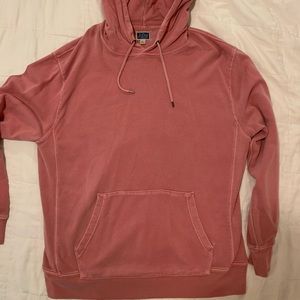 J crew French Terry Cotton hoodie sweatshirt coral